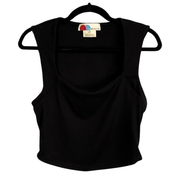 Free People Beach Cropped Tank Top - Square Neck Sleeveless - Size Small - Picture 1 of 11